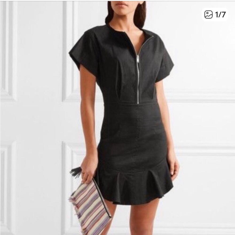 New Isabel Marant zip black ruffle dress sz 36 - Picture 2 of 4